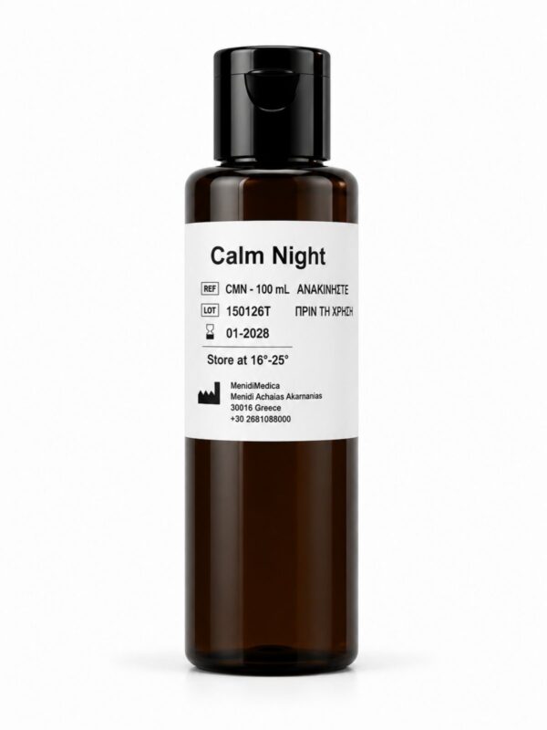 CALM NIGHT (100ml) - Λειτουργική Νυχτερινή Φόρμουλα για Νευρικό Κατέβασμα & Ποιοτικό Ύπνο